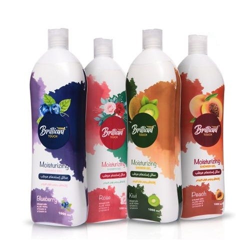 Brilliant Touch Shower Gel, Multi Scents, 1 Liter, 4 Pieces