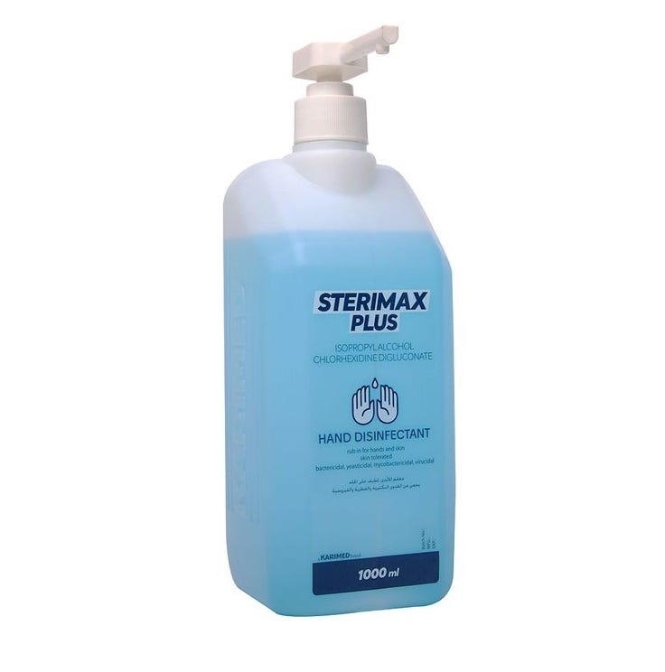 Sterimax PLUS Hand Disinfectant, (isopropyl Alcohol-chlorhexidine), 1Liter