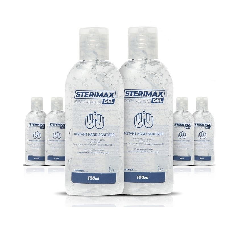 Sterimax Hand Sanitizer Gel, 100 ML, 6 Pieces - Clear