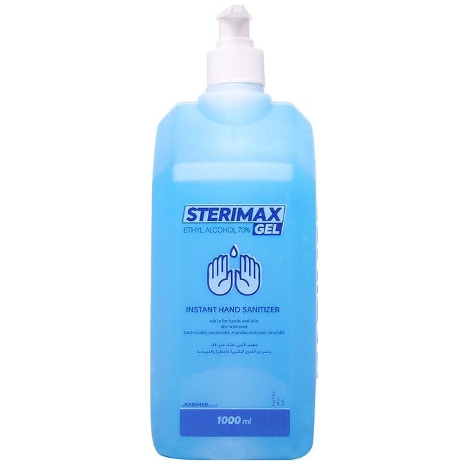 Sterimax Hand Sanitizer Gel, 1 Liter - Blue