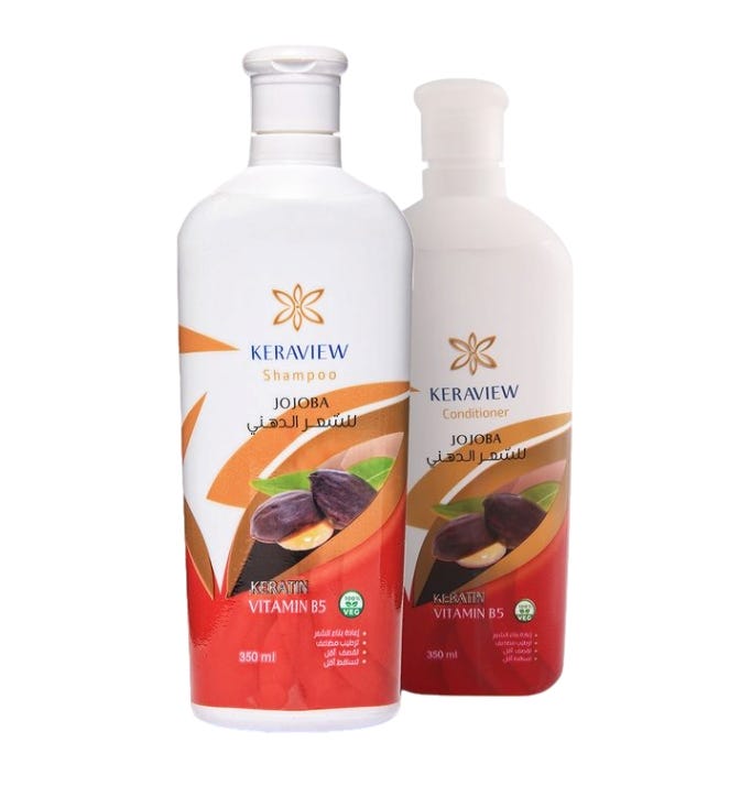Keraview Keratin Shampoo & Conditioner Jojoba Oil For Oily Hair, 700ml
