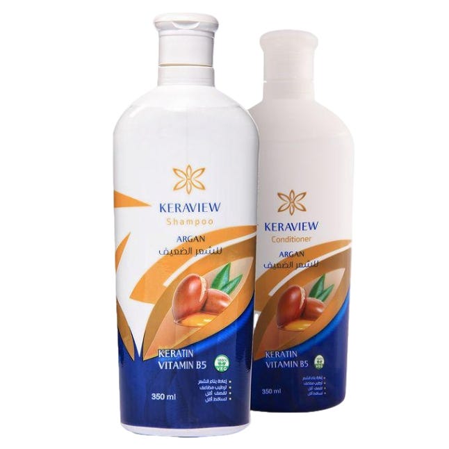Keraview Keratin Shampoo & Conditioner Argan Oil For Damaged Hair, 700ml
