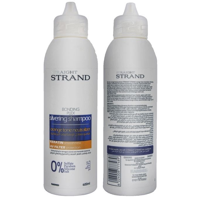 Straight Strand Silver Shampoo No Orange Free Sufate, 400ml