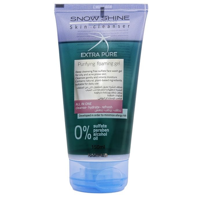 Snow Shine Free Sulfate Face Wash Gel For Oily Skin, 150 ML