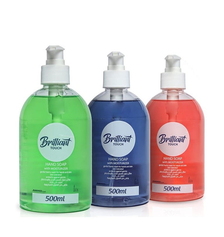 Brilliant Touch Hand Wash With Moisturizer, 500ml, 3 Pieces - Multicolor