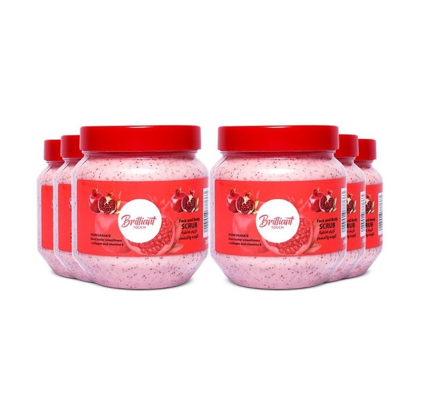 Brilliant Touch Face & body Pomegranate Scrub, 250ml, 6 Pieces