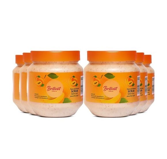 Brilliant Touch Face & body Apricot Scrub, 250ml, 6 Pieces