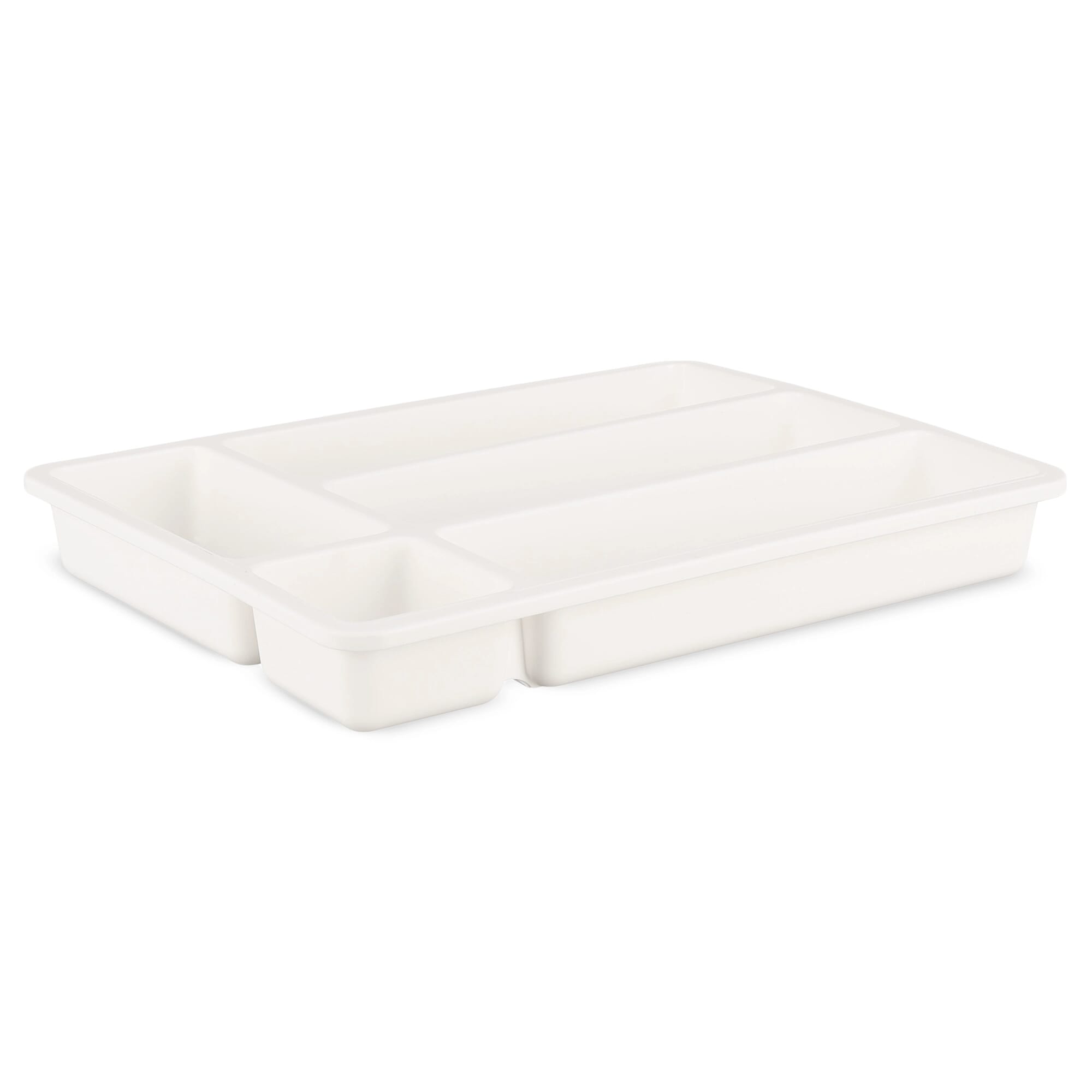 Mdesign Plastic Cutlery Drawer Organizer, Medium 36X28Cm - White
