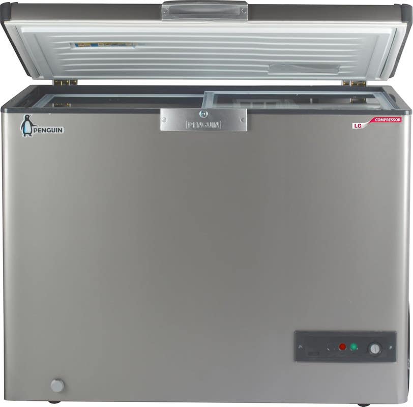 Penguin Chest Freezer, 303L, 109W, Defrost, Stainless Steel - Silver