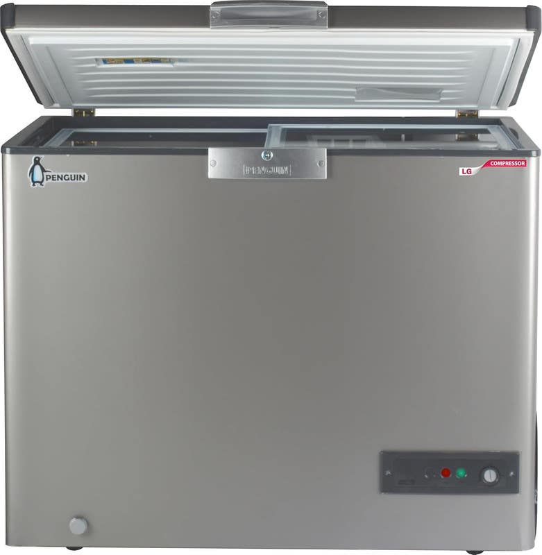 Penguin Chest Freezer, 205L, 91W, Defrost, Stainless Steel - Silver