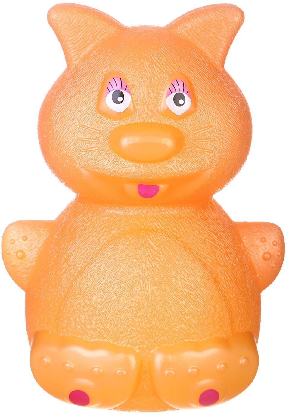 Plastic Cat-Shaped Money Box, 20 Cm - Orange