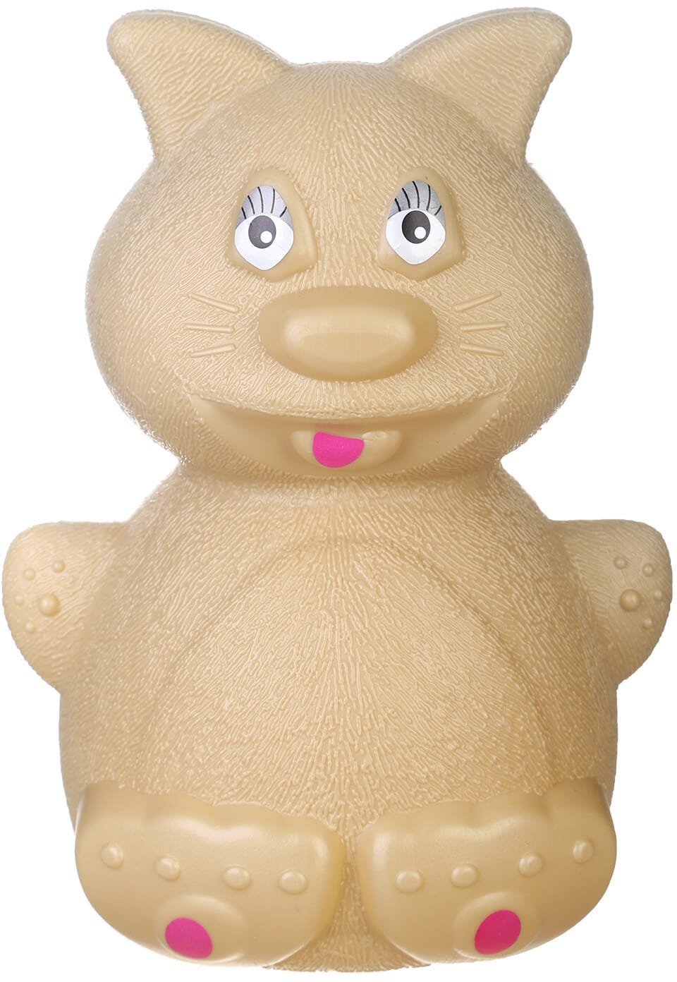 Plastic Cat-Shaped Money Box, 20 cm - Beige