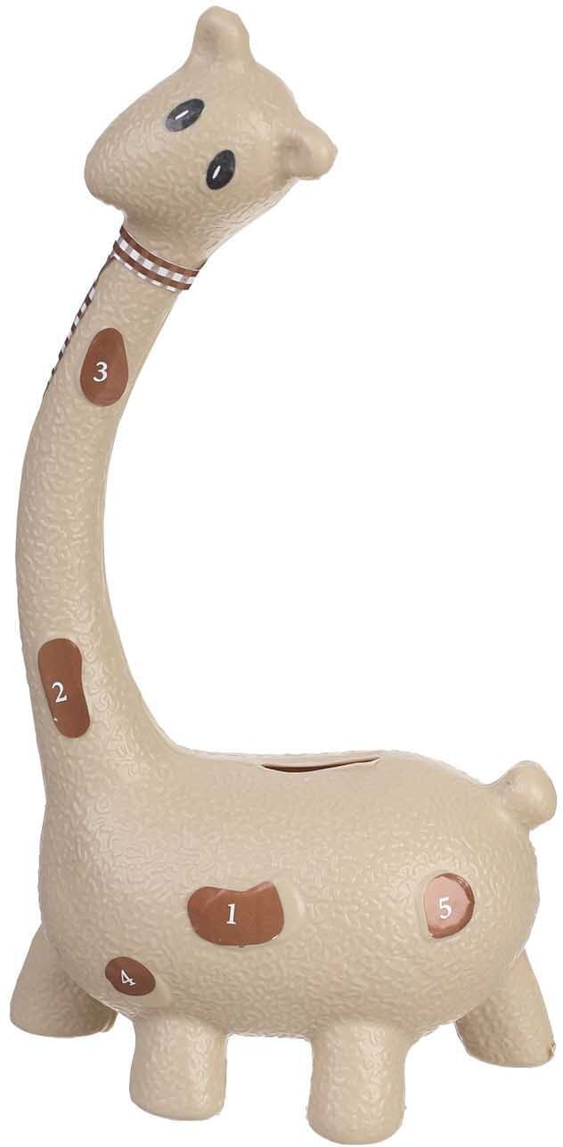 Plastic Money Box, Giraffe Shape, 25 cm - Beige