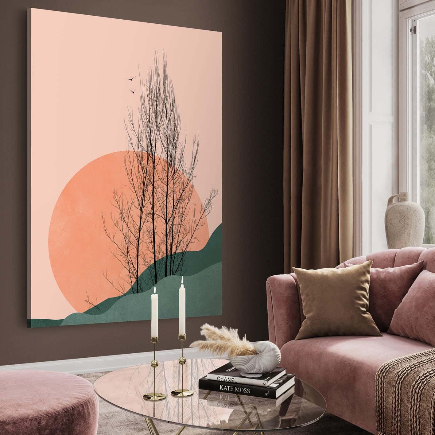 Galleria Tableau Natural Wood Printed Painting, 110x80 cm - Multicolor