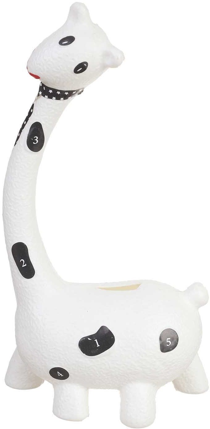 Plastic Money Box, Giraffe Shape - White