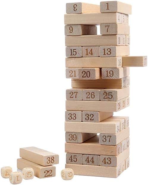 Brandon-Super Stacked Design Wood Building Block Set, 48 Pieces - Beige