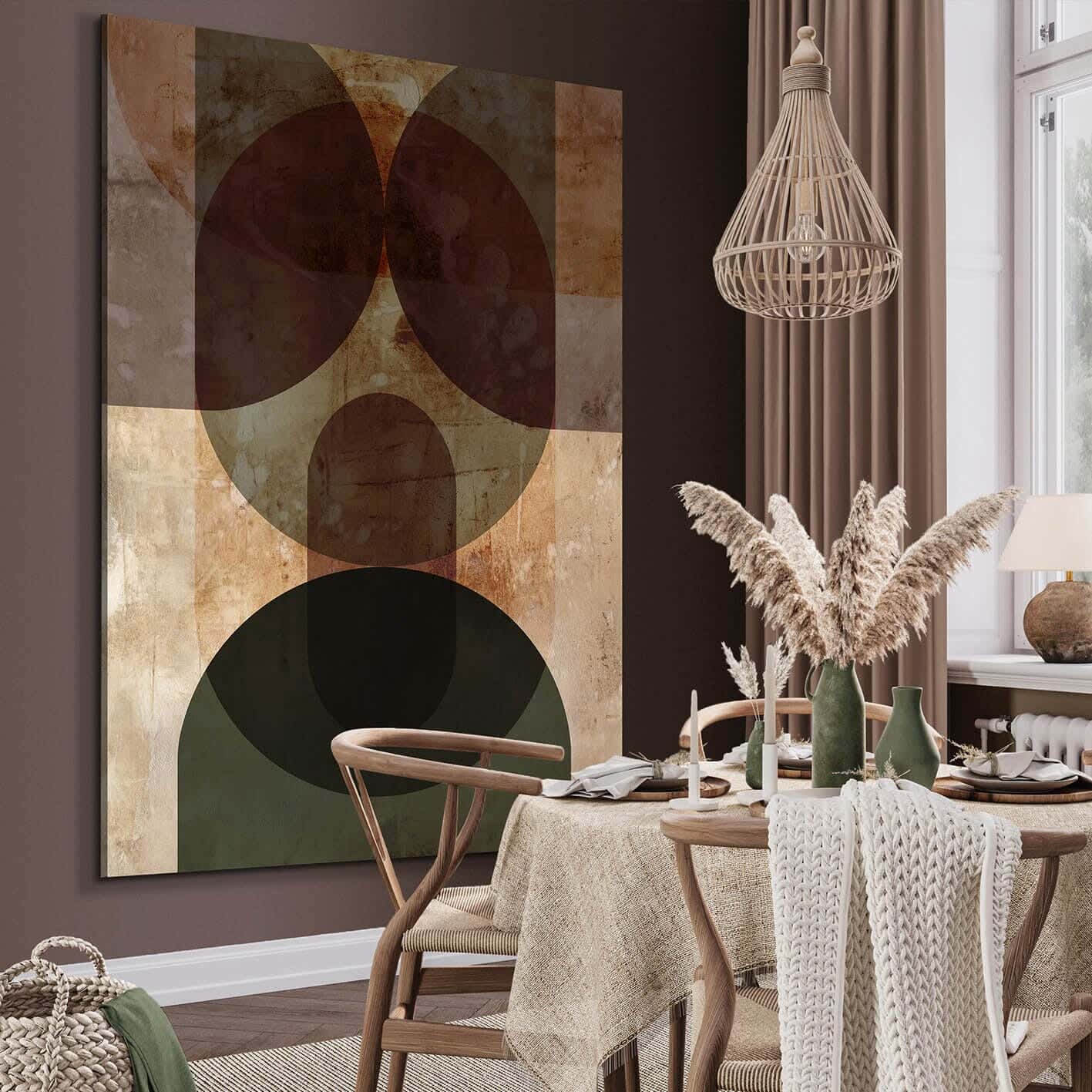 Galleria Tableau Natural Wood Printed Painting, 110x80 cm - Multicolor