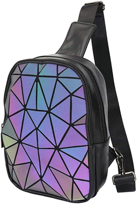 Suuran Geometric Luminous Backpack for Women - Multicolor