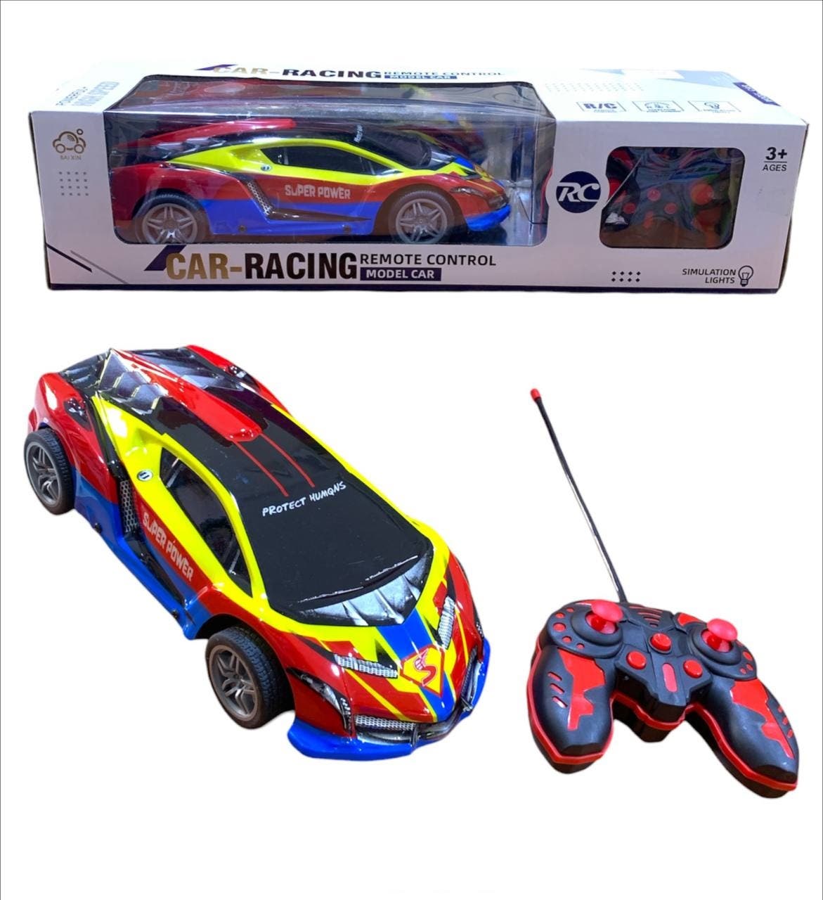 Alsafwa T-338 4-Direction Racing Remote Control Car Toy for Boys - Multicolor