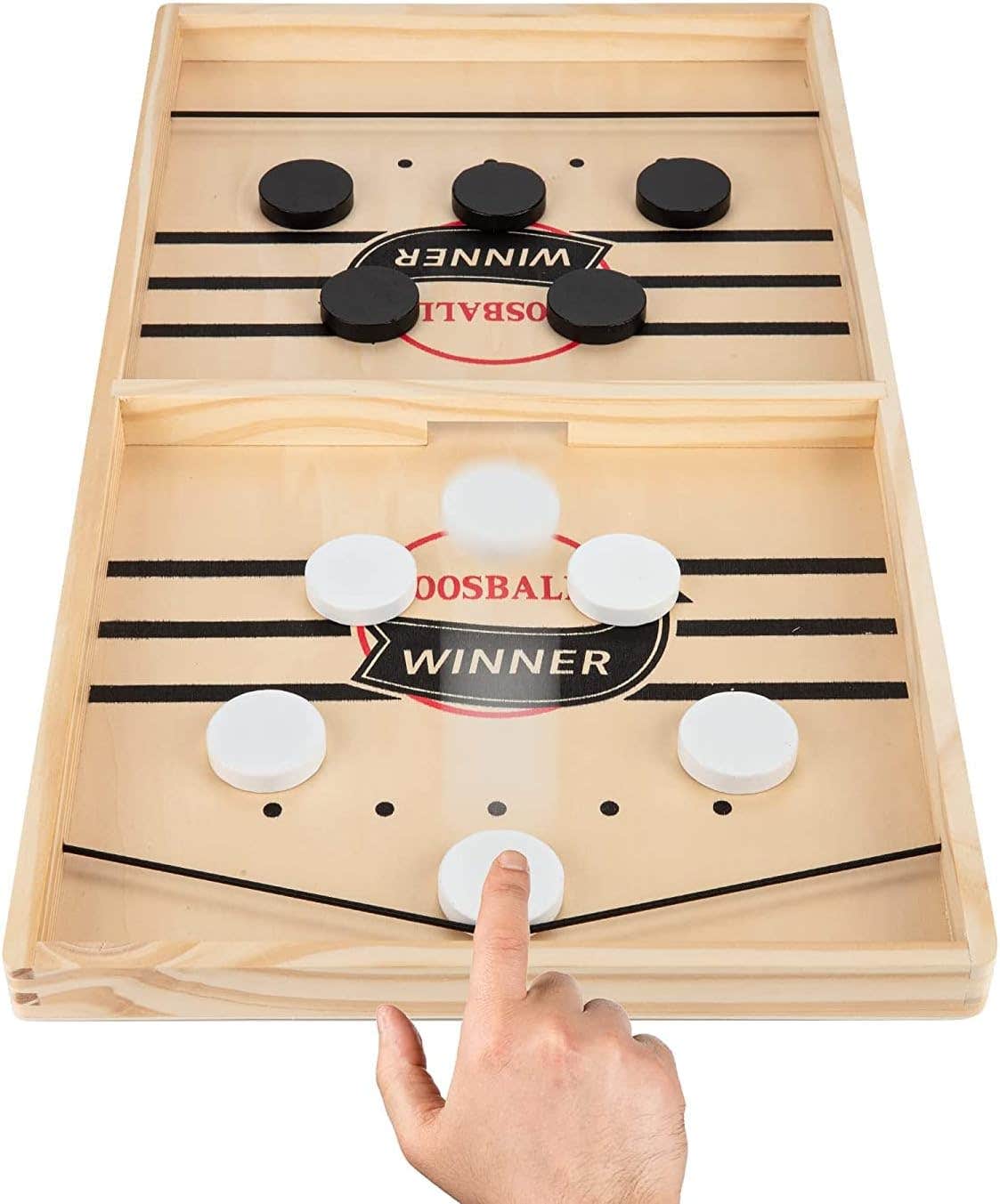 Toystorey.In Fast Design Wood Sling Puck Game - Beige