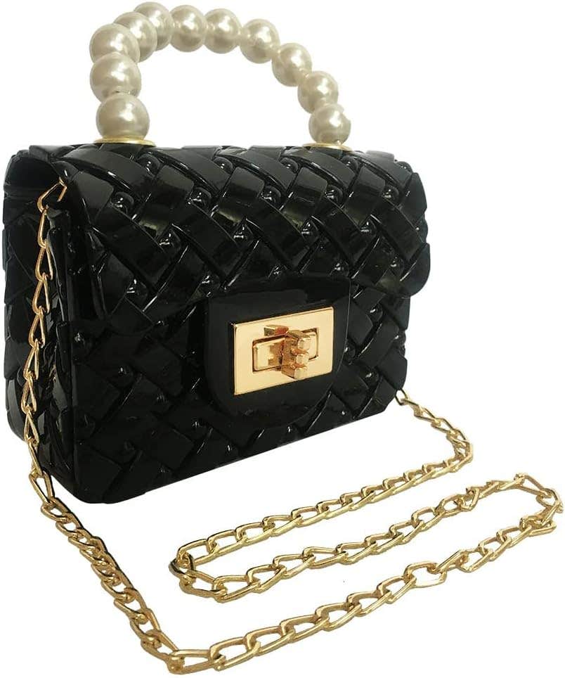 Rongteng Toddler Mini Jelly Shoulder Crossbody Bag for Girls - Black