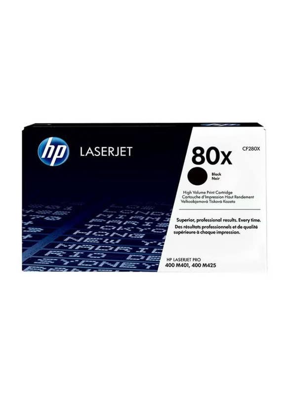 HP LaserJet Toner Cartridge, 80X, CF280X - Black