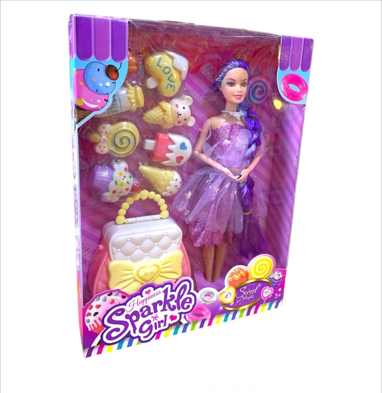 Alsafwa T-339 Doll With Bag And Sweets Toy for Girls - Multicolor