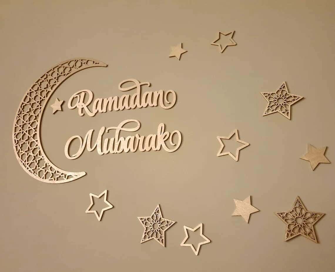 Ramadan wall decor, wood, beige