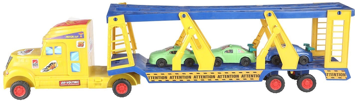 Plastic Large Transport Car Toy For Children, 4 Pieces, 69 Cm - Multicolor