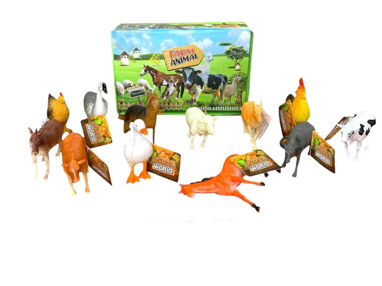 Alsafwa W42-78 3D Animals Toy for Unisex Children, 12 Pieces - Multicolor
