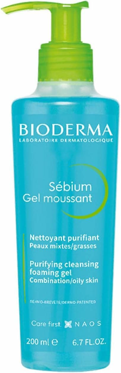 Bioderma Sebium Hypoallergenic Purifying and Cleansing Facial Cleanser Gel for Combination and Oily Skin - 200 ml