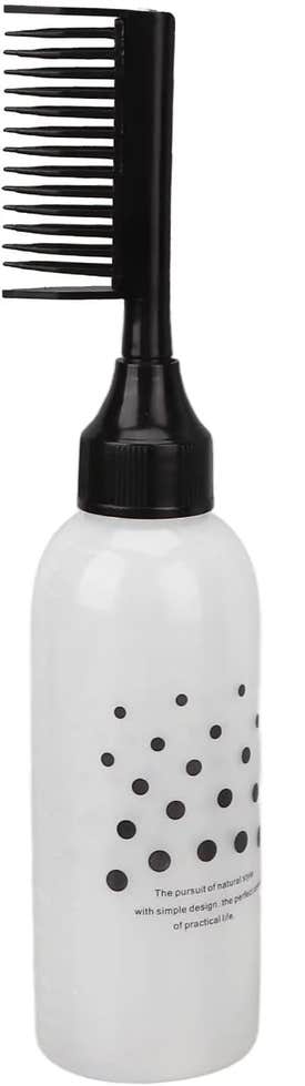 Oil & Shampoo Distribution Bottle, With Comb - White
