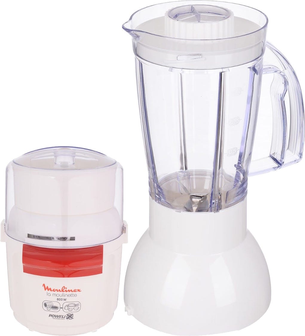 Moulinex La Moulinette AR6801EG Blender with Chopper, 800 Watt, White