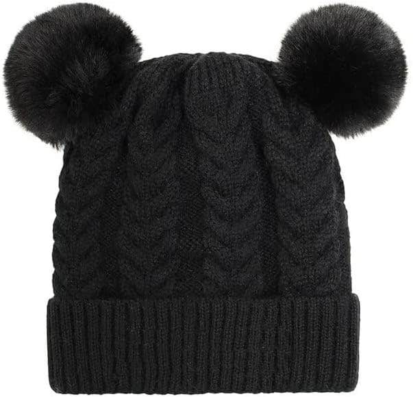 Gajraj Wool and Fleece Winter Hat, One Size - Black