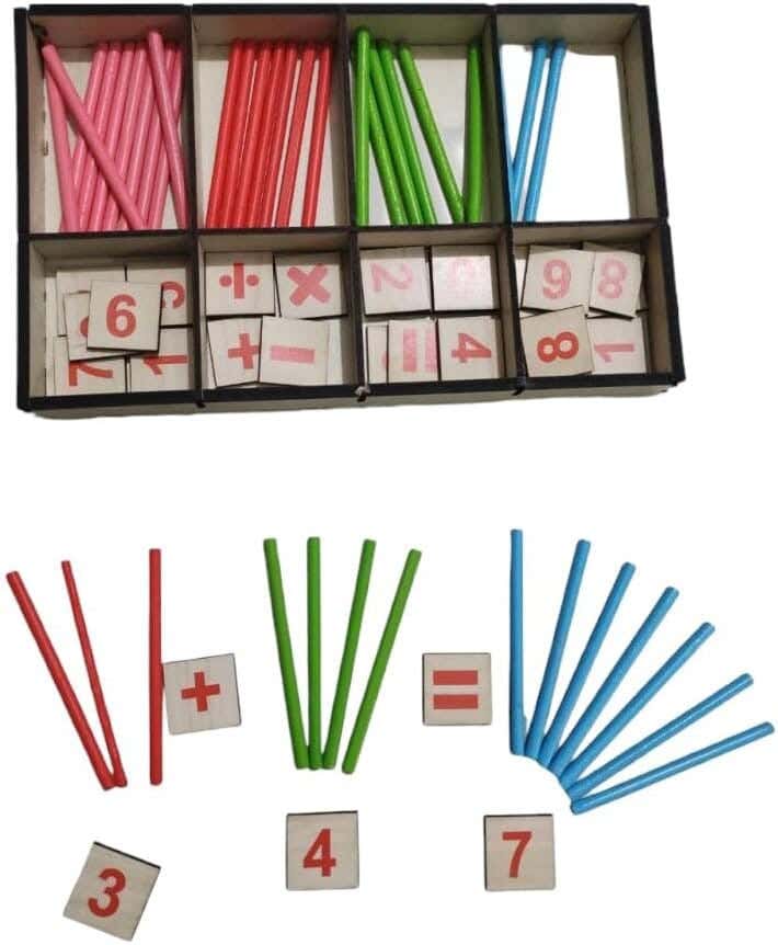 Alsafwa R24-1 Number Box and Math Sticks - Multicolor