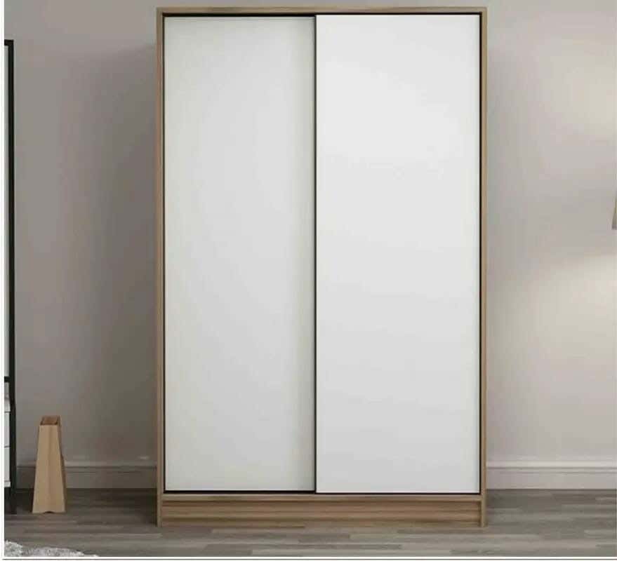Wardrobe MDF Wood Covered With HPL Layer, 180×120×40 cm - White Beige