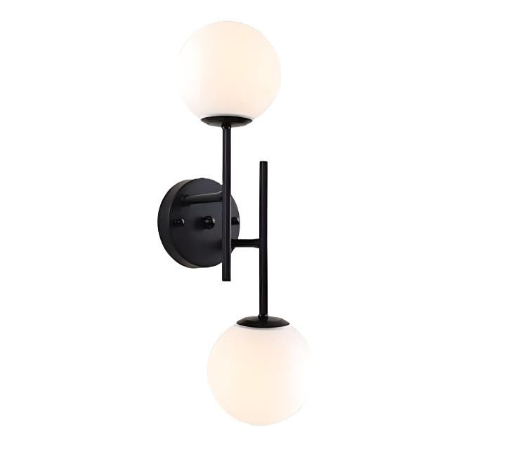Electrostatic Paint Wall Light Hanging, 2 Bulb, 35x20 cm - Black