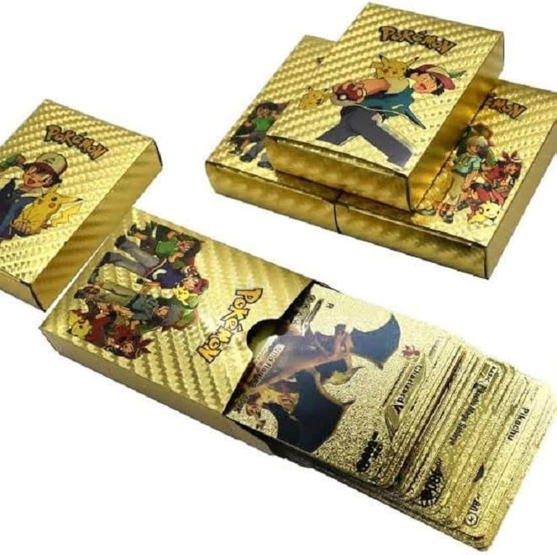 Gold Foil Pokemoonn Trading Cards, 25 Pieces - Multicolor