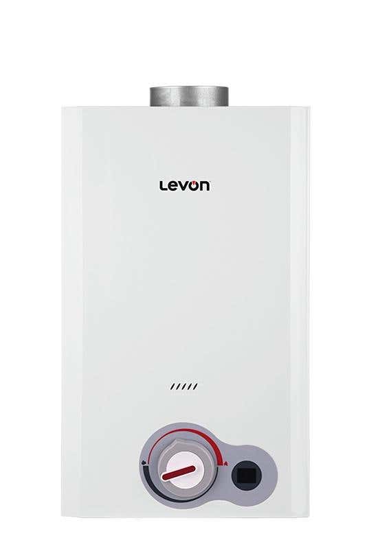 Levon Gas Water Heater, 10 Liters, Digital Screen - White
