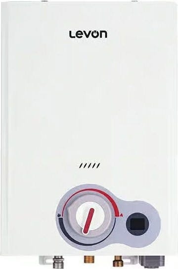 Levon 6518124 Gas Water Heater, 6 Liter, Digital Screen - White