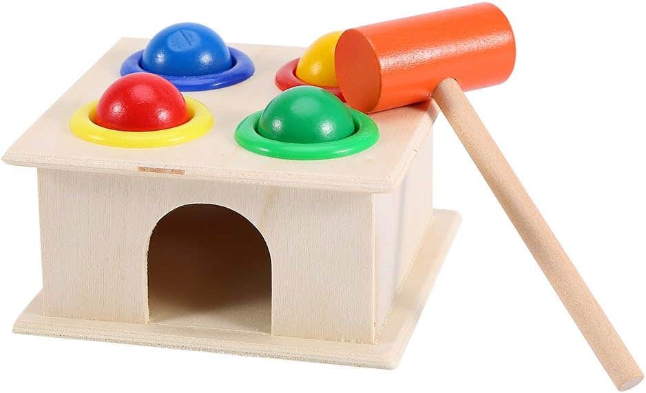 Garosa Educational Design Wooden Hammer Game - Multicolor