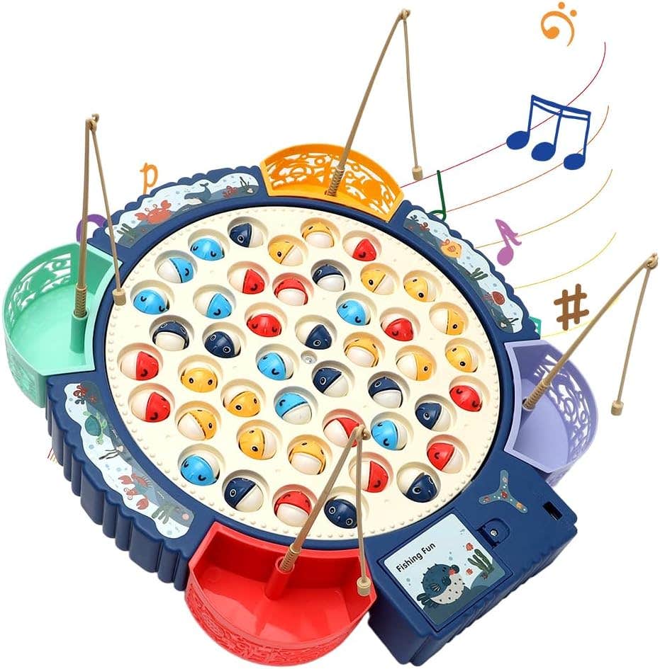 Magnetic Design Plastic Fishing Game, 45 Pieces - Multicolor