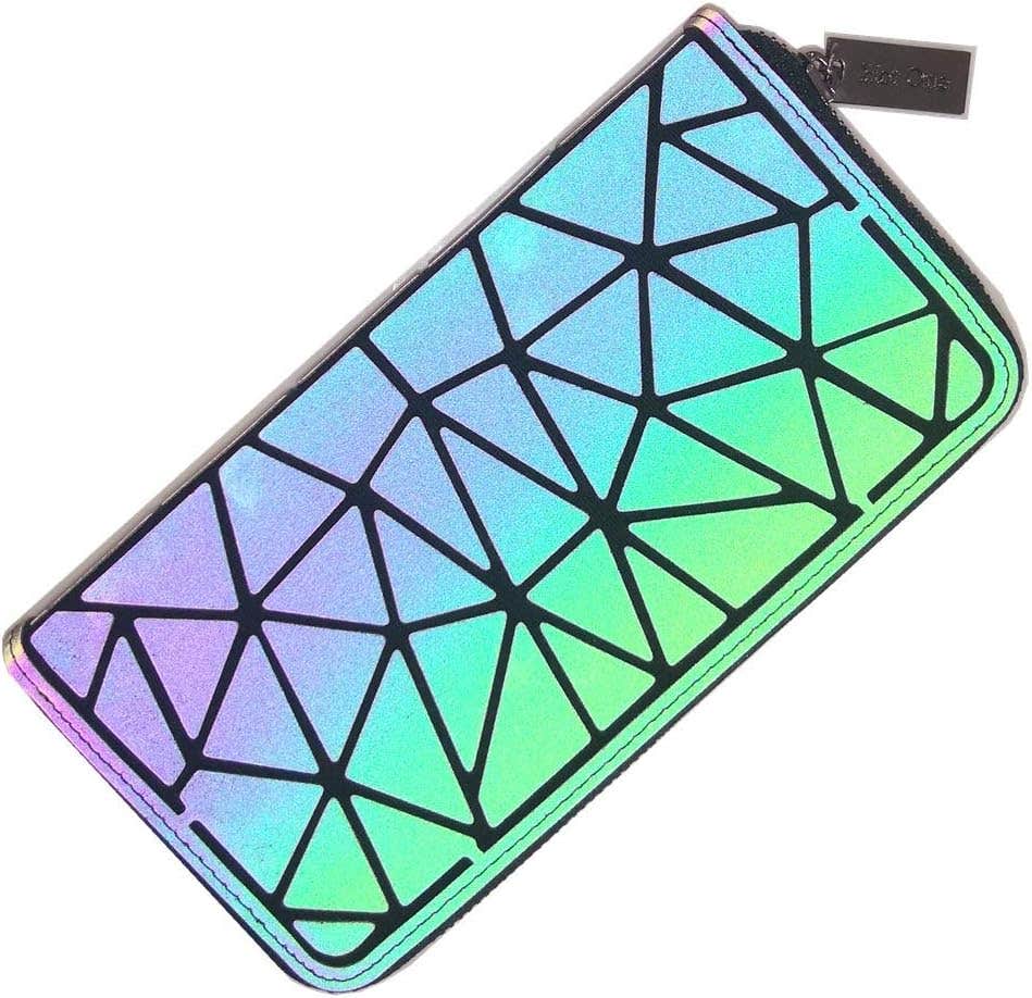 Ulalaza Geometric Luminous Holographich Handbag for Women - Multicolor