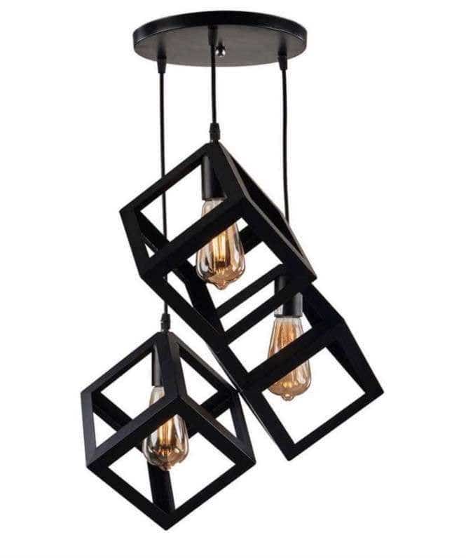 Modern ceiling chandelier, 70 x 40 cm - black