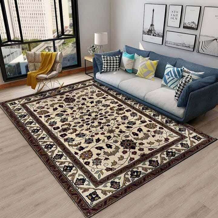 Line Sleep Dots Fabric Carpet protector, 200x300 cm - Multicolor