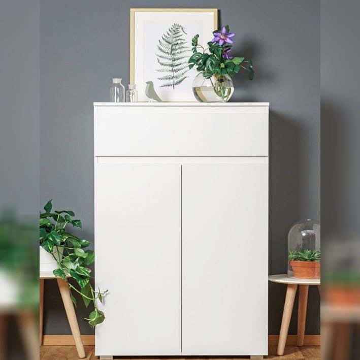 Mdf Wood Shoe Rack, 120 × 35 × 80 Cm - White