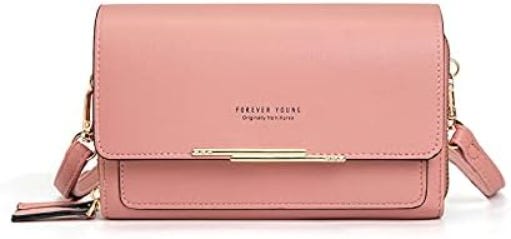 Valentoria Womens Small Leather Crossbody Shoulder Bag - Pink