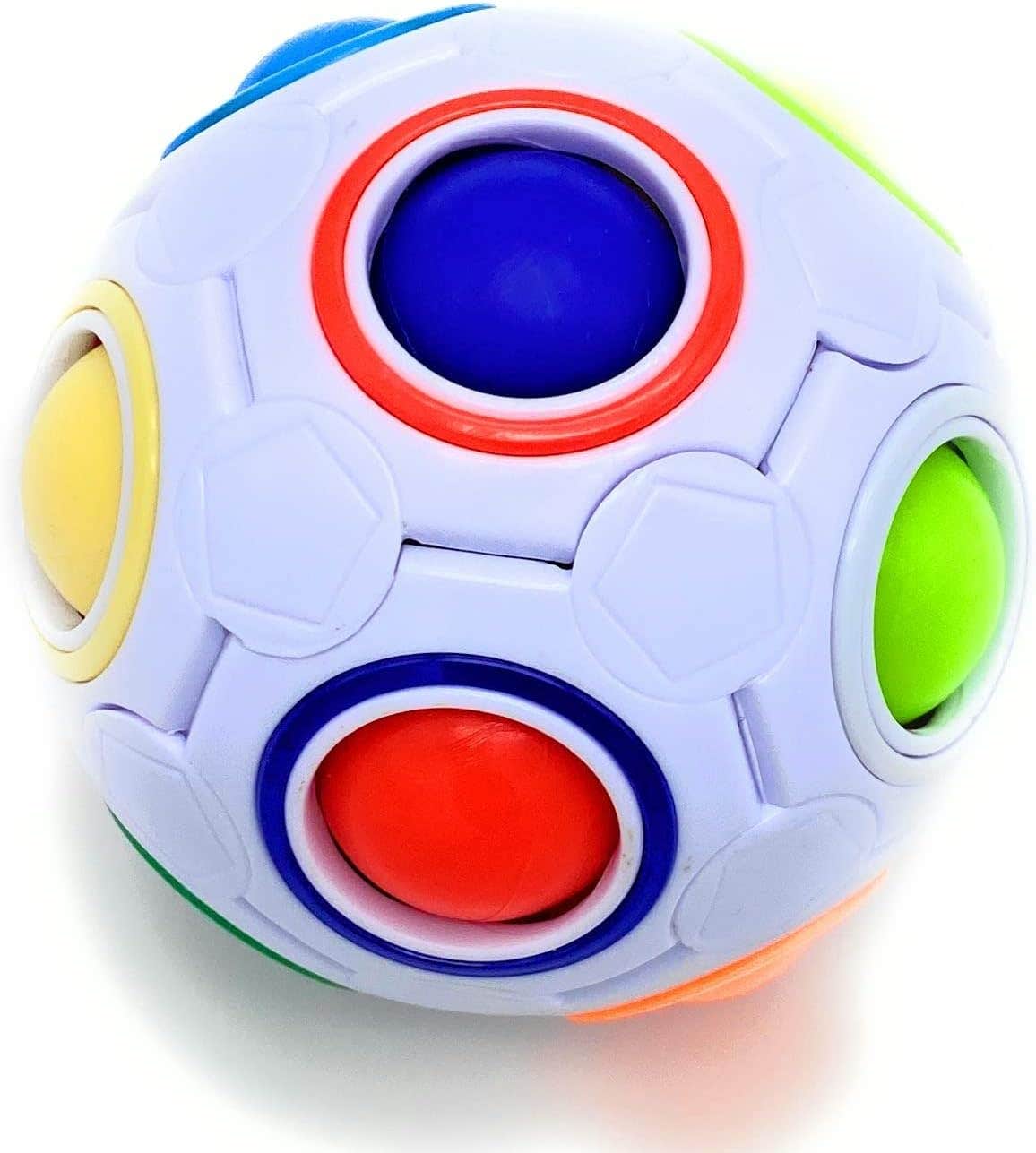 Rainbow Design Plastic Puzzle Ball Cube, 2.5Inch - Multicolor