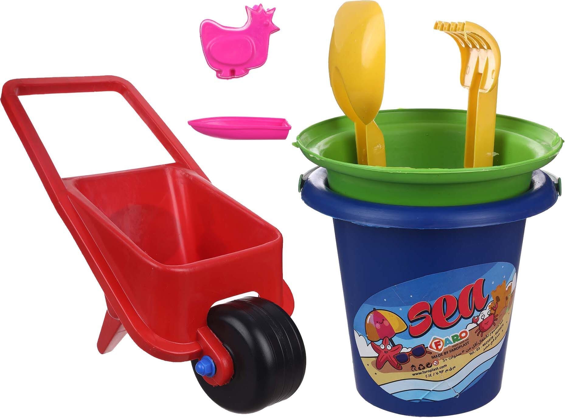 Faro Plast Plastic Construction Equipment Toy For Kids, 7 Pieces - Multicolor