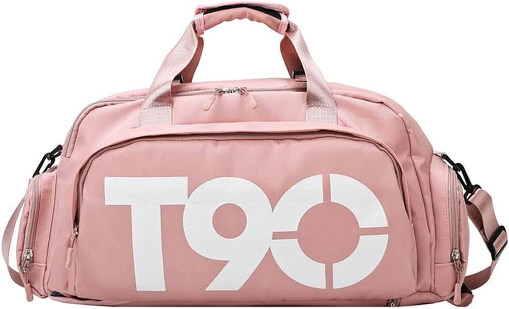 Gym Duffle Bag With Shoe Compartment - Pink